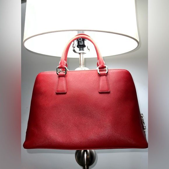 Metro City Crossbody Handbag Red Leather Satchel Purse Tote Bowler Bag Gift - Picture 2 of 10